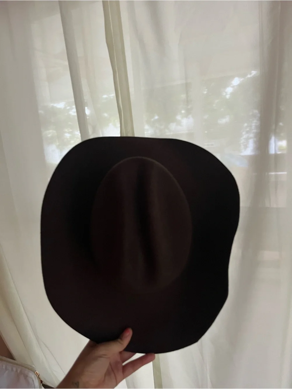 Classic Men's Wide-Brim Fedora Hat in Dark Brown